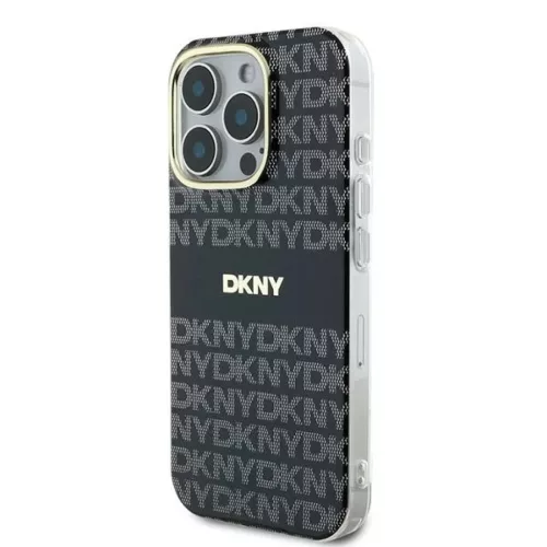 iPhone 16 Pro fekete Eredeti DKNY Repeat Texture Pattern Stripe DKHMP16LHRHSEK tok