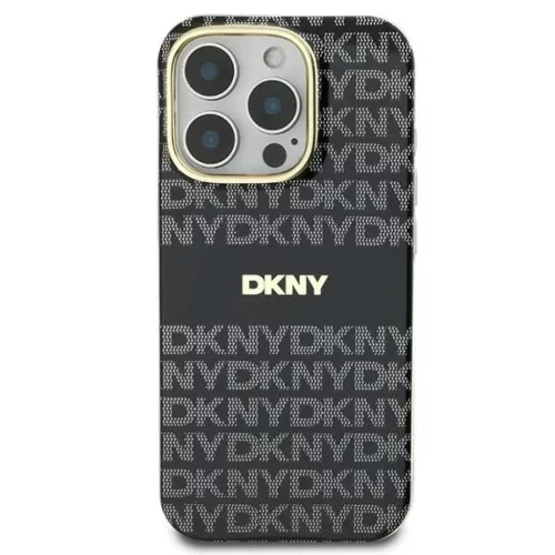 iPhone 16 Pro fekete Eredeti DKNY Repeat Texture Pattern Stripe DKHMP16LHRHSEK tok