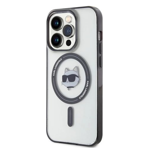 iPhone 15 Pro Max átlátszó Eredeti Tok KARL LAGERFELD IML Choupette's Head Magsafe KLHMP15XHCHNOTK