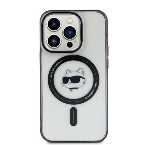 iPhone 15 Pro Max átlátszó Eredeti Tok KARL LAGERFELD IML Choupette's Head Magsafe KLHMP15XHCHNOTK