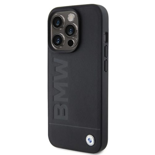 iPhone 15 Pro Max Fekete BMW Original Case Bőr Dombornyomott BMHCP15XSLLBK tok