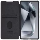 Nillkin Qin Pro fliptok Samsung Galaxy S25 Ultra-hoz kamerafedéllel - fekete tok