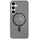 GUESS tok Samsung Galaxy S25 Ultra GUHMS25LHFGEREK (Mágneses IML csillogó kör) fekete tok