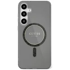   GUESS tok Samsung Galaxy S25 Ultra GUHMS25LHFGEREK (Mágneses IML csillogó kör) fekete tok