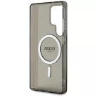 GUESS tok Samsung Galaxy S25 Ultra GUHMS25LHFGEREK (Mágneses IML csillogó kör) fekete tok