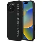Apple iPhone 16 Pro Fekete KARL LAGERFELD KLHCP16LRBKGVCK tok (3D Gumi Megnyújtott Csillogás)