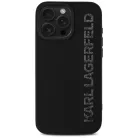 Apple iPhone 16 Pro Fekete KARL LAGERFELD KLHCP16LRBKGVCK tok (3D Gumi Megnyújtott Csillogás)
