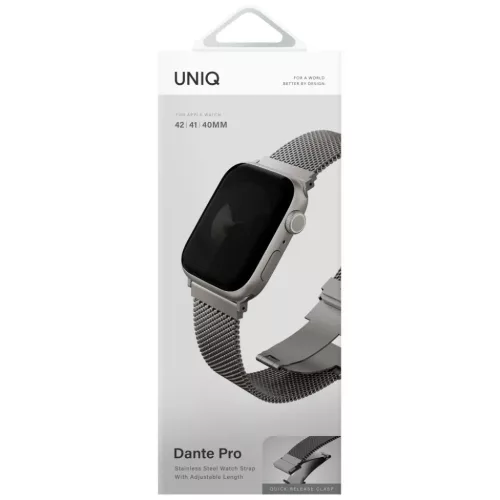 Uniq Dante Pro Apple Watch szíj 40/41/42mm rozsdamentes acél - Titánium