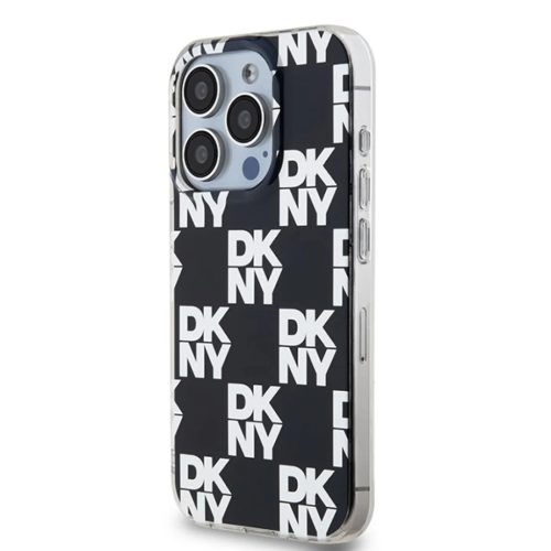 Original Case DKNY keménytok IML Checkered Mono Pattern DKHCP15XHDLCEK iPhone 15 Pro Max fekete tok