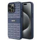 Original Case DKNY kemény tok bőr Mono Stripe & fém logó DKHCP15XPRTHSLB iPhone 15 Pro Max kék