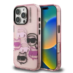 iPhone 16 Pro Pink Karl Lagerfeld IML Multi K&CH Heads tok