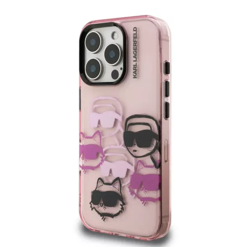 iPhone 16 Pro Pink Karl Lagerfeld IML Multi K&CH Heads tok