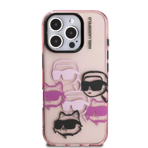 iPhone 16 Pro Pink Karl Lagerfeld IML Multi K&CH Heads tok
