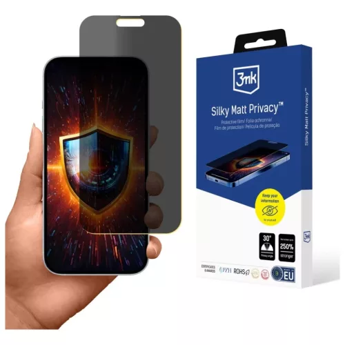 iPhone 17 Pro Max 3MK Silky Matt Privacy üvegfólia