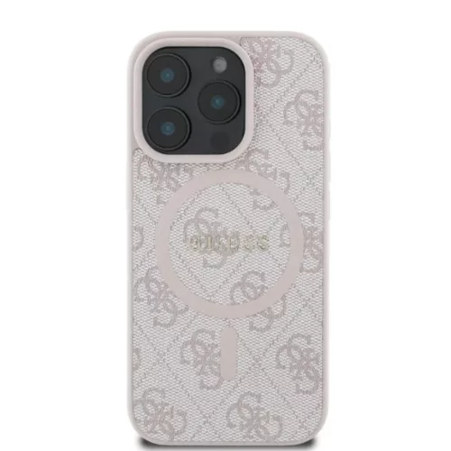 iPhone 16 Pro pink GUESS Original Case hardcase 4G Ring Classic Logo MagSafe GUHMP16LG4GFRP tok