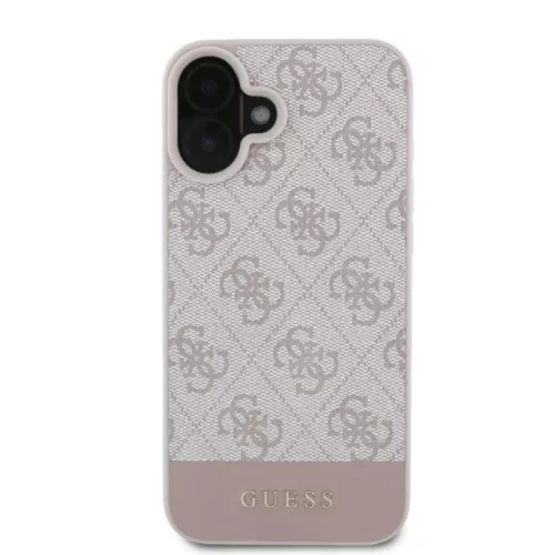 iPhone 16 pink Eredeti GUESS kemény tok 4G Bottom Stripe GUHCP16SG4GLPI