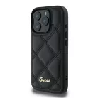 iPhone 16 Pro fekete Original Case GUESS Steppelt Fém Logó GUHCP16LPSQSQSK tok
