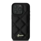 iPhone 16 Pro fekete Original Case GUESS Steppelt Fém Logó GUHCP16LPSQSQSK tok
