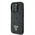 iPhone 16 Pro fekete Original Case GUESS hardcase Leather 4G Triangle Strass Magsafe GUHCP16LP4TDPK tok