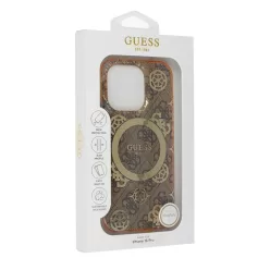   iPhone 16 Pro Barna Eredeti GUESS IML Peony On 4G Background Magsafe GUHMP16LH4PYEEW tok