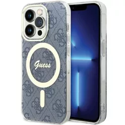   iPhone 16 Pro kék Eredeti GUESS IML 4G Magsafe GUHMP16LH4STB tok