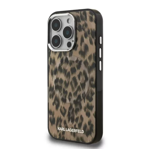 iPhone 16 Pro Barna Karl Lagerfeld IML Leopard MagSafe tok