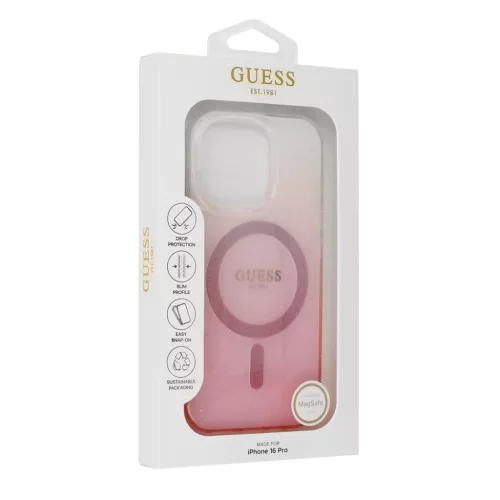 Iphone 16 Pro rózsaszín Original Case GUESS IML Glitter Gradient Magsafe GUHMP16LHGRCELP tok