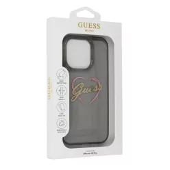   iPhone 16 Pro fekete Original Case GUESS IML Heart GUHCP16LHCHGSPK tok