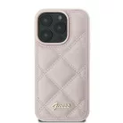 iPhone 16 Rózsaszín Eredeti GUESS Steppelt Fém Logó GUHCP16SPSQSQSP tok
