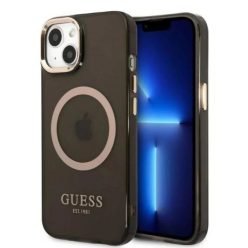   Guess Gold Outline Translucent MagSafe tok iPhone 13 - fekete