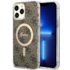 Guess GUHMP13XH4STW iPhone 13 Pro Max 6.7" barna/barna kemény tok 4G MagSafe