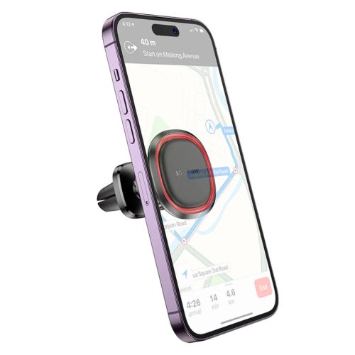 Borofone autós tartó BH124 Roman mágneses szellőzőrácsra fekete-piros