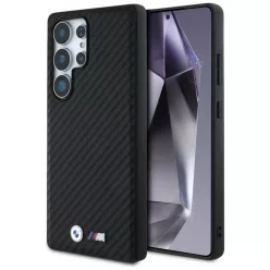   BMW bőr karbon MagSafe tok Samsung Galaxy S25 Ultra fekete tok
