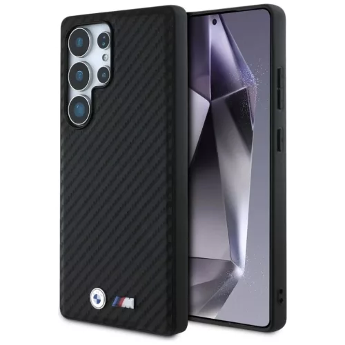 BMW bőr karbon MagSafe tok Samsung Galaxy S25 Ultra fekete tok