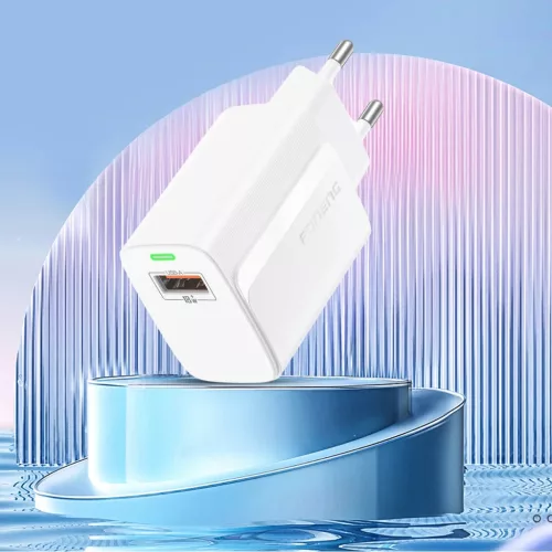 Foneng fali töltő EU64 - USB - 18W USB - Micro USB kábellel fehér