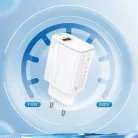 Foneng fali töltő EU64 - USB - 18W USB - Micro USB kábellel fehér
