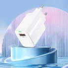 Foneng Fali töltő EU64 - USB - 18W USB - Type C kábellel fehér