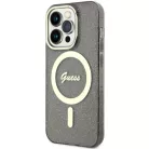 Guess GUHMP14XHCMCGK iPhone 14 Pro Max 6.7" fekete/fekete keménytok Glitter Gold MagSafe tok