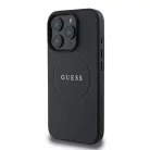 iPhone 16 Pro Fekete Guess PU Grained Classic Logo MagSafe tok