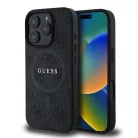 iPhone 16 Pro Fekete Guess PU Leather 4G Színes Gyűrű MagSafe Tok
