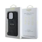 iPhone 16 Pro Fekete Guess PU Leather 4G Színes Gyűrű MagSafe Tok
