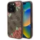 iPhone 16 Pro 6.3" Barna/Barna 4G Flowers Print MagSafe Guess GUHMP16LP4ROPEMCW keménytok