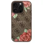 iPhone 16 Pro 6.3" Barna/Barna 4G Flowers Print MagSafe Guess GUHMP16LP4ROPEMCW keménytok