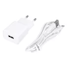 Maxlife MXTC-01 töltő 1x USB 2.1A fehér + USB-C kábel