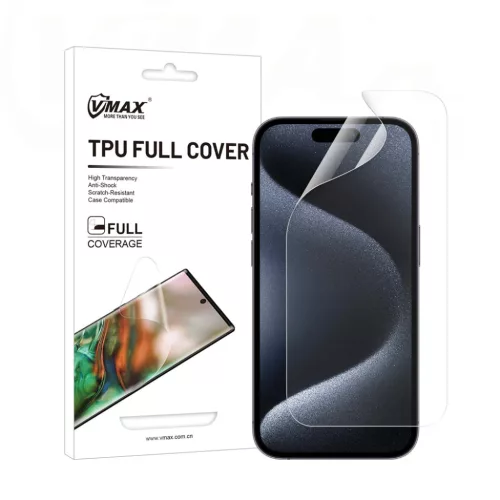 Vmax védőfólia láthatatlan TPU fólia - teljes kijelzős lefedés iPhone 15 Plus 6,7" üvegfólia