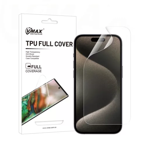 Vmax védőfólia láthatatlan TPU fólia - teljes kijelzős lefedés iPhone 15 Plus 6,7" üvegfólia