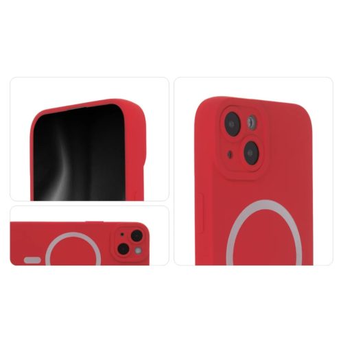 Szilikon Soft Mag tok iPhone 15 Pro Max 6,7" piros