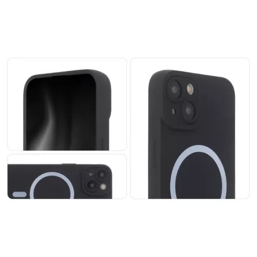 iPhone 16 Plus Silicon Soft Mag fekete tok