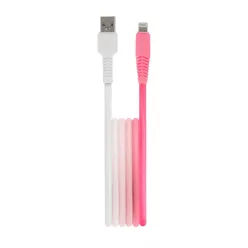   Setty kábel USB - Lightning 1,5 m 2,4A KGA-L-1.52420 fehér-rózsaszín gradiens