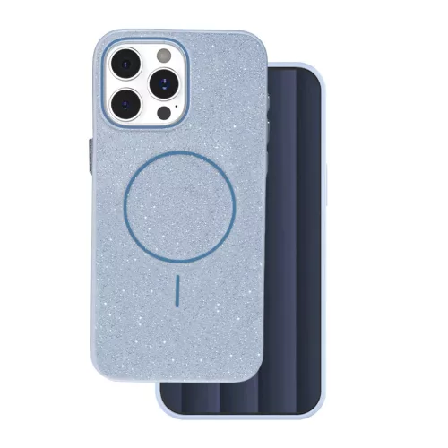 Glitter Vékony Mágnessel rendelkező tok iPhone 16 Pro 6,3"-hez kék